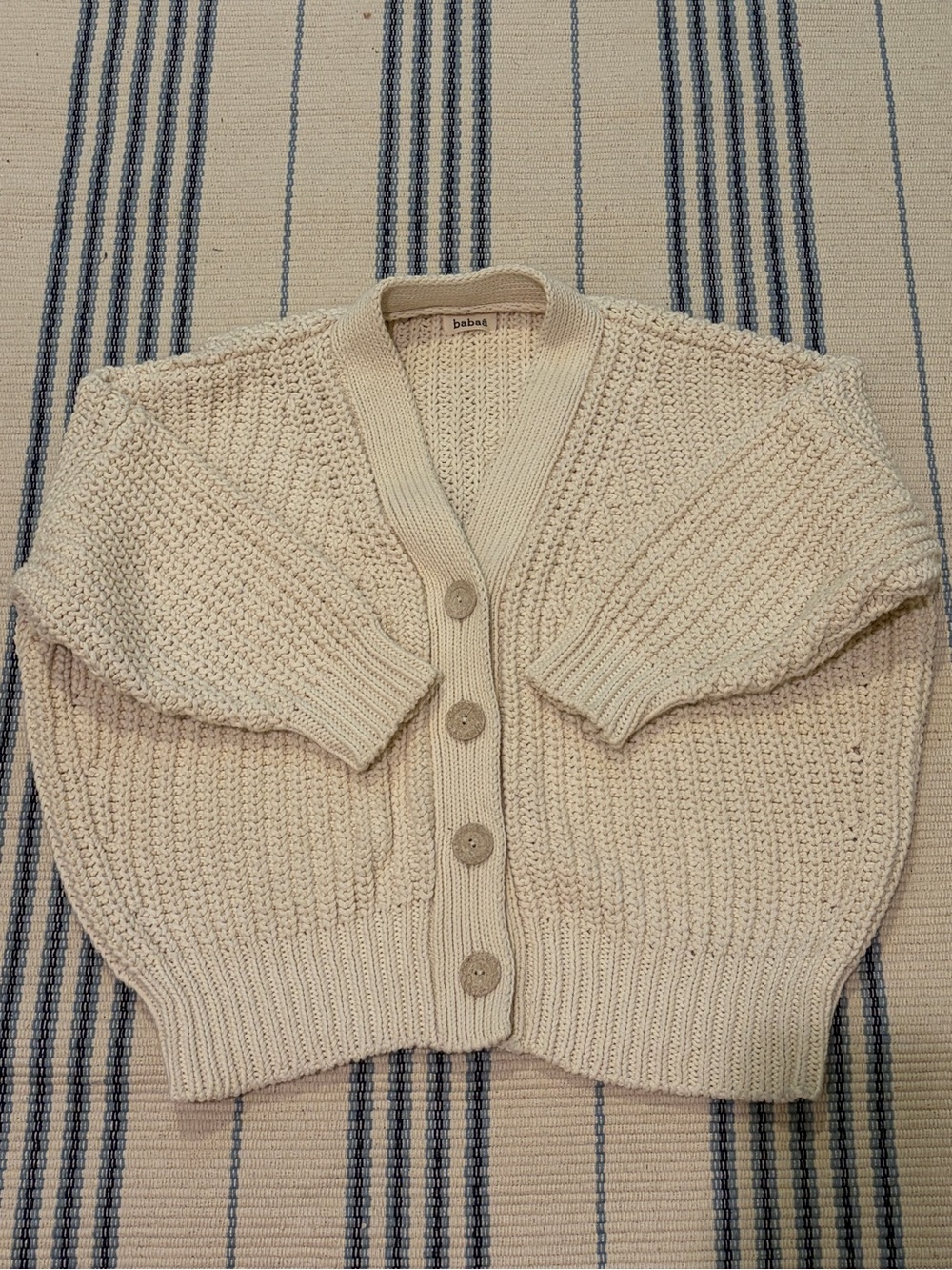 Babaa no. 18 Cream Knit Cardigan Sweater